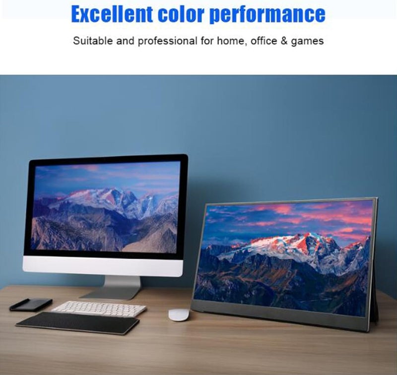 ciciglow 15.6 Inch Portable Display, 1080P Computer Display, Thin and Lightweight Portable External Touch Screen Display for Laptop Computer PC Game Console - Image 3